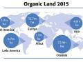 Mapa mundial de tierras en producción orgánica