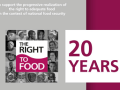 Banner del 20º aniversario de las directrices voluntarias del derecho a la alimentación