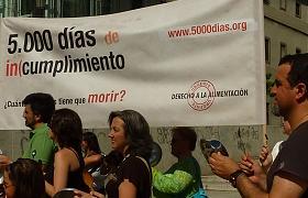 Imagen de una de las actividad reivindicativas de la campaña Derecho a la alimentación URGENTE