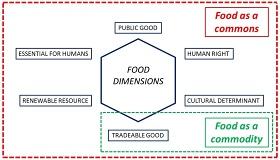 Gráfico de las diferentes dimensiones de la alimentación humana