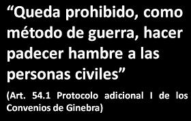 Texto del Art. 54.1 del Protocolo Adicional I de los Convenios de Ginebra