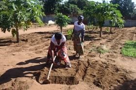 Mujeres trabajando en el campo en Mozambique