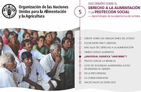 Imagen de la ficha 5 correspondiente a la serie de 10 debates sobre el derecho a la alimentación y la protección social